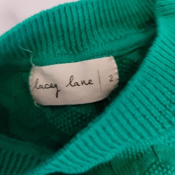 Lacey Lane 2t 2y Australia import emerald green knit sweater textured geometric - Picture 4 of 6